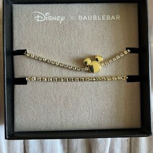 New Disney X BaubleBar Mickey Mouse Rhinestone Adjustable Double Bracelet-NEW